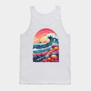 Pointillism Beach Art Tank Top